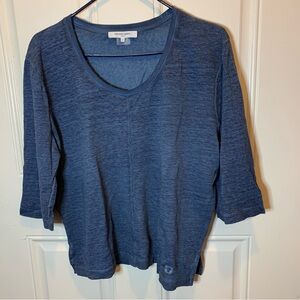 Gerard Darel Paris Blue Three Quarter Short Sleeve Women's Top Size 2